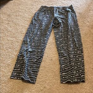 Gray and White Patterned Pants
